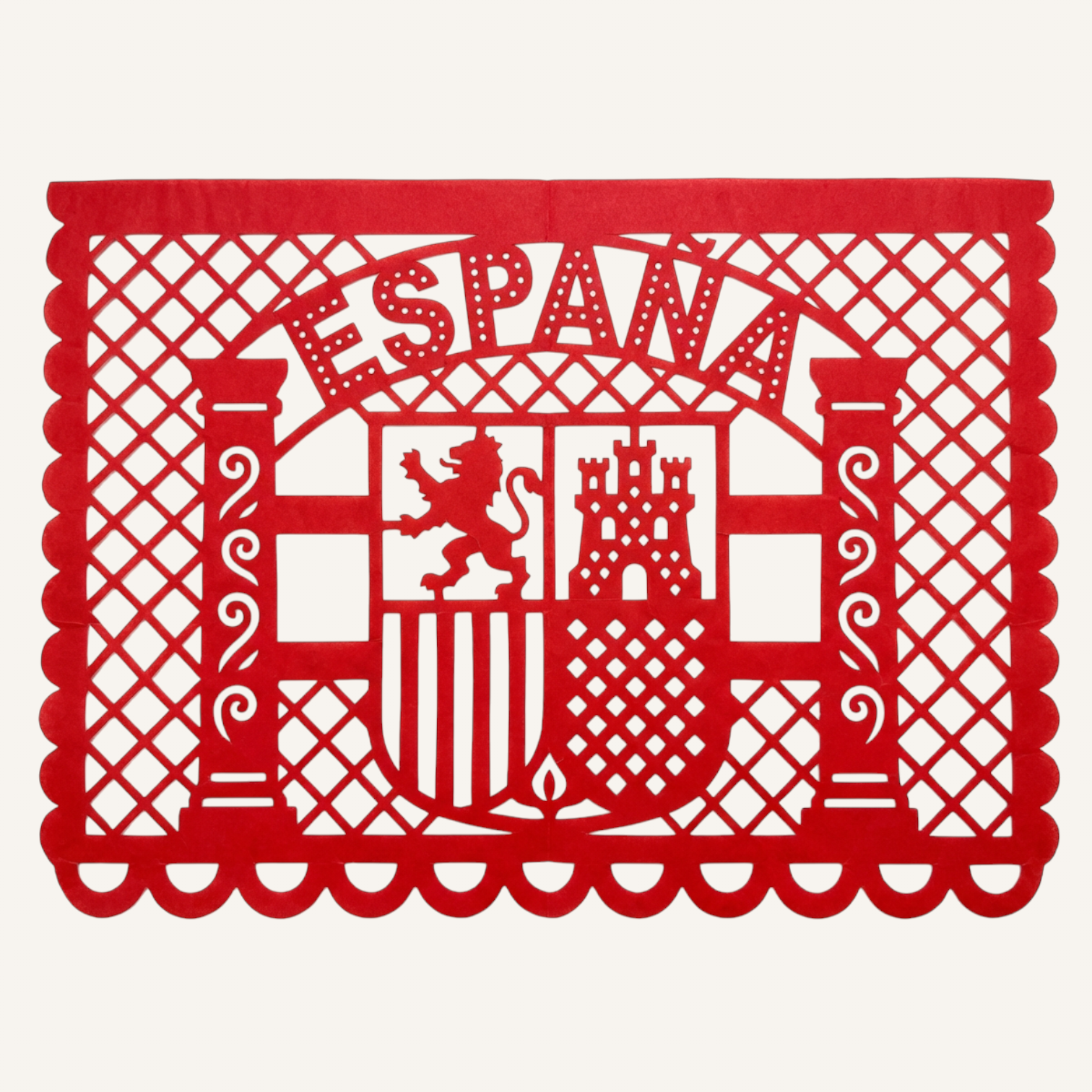 Papel picado artesanal con los colores de España para el Mundial 2026
