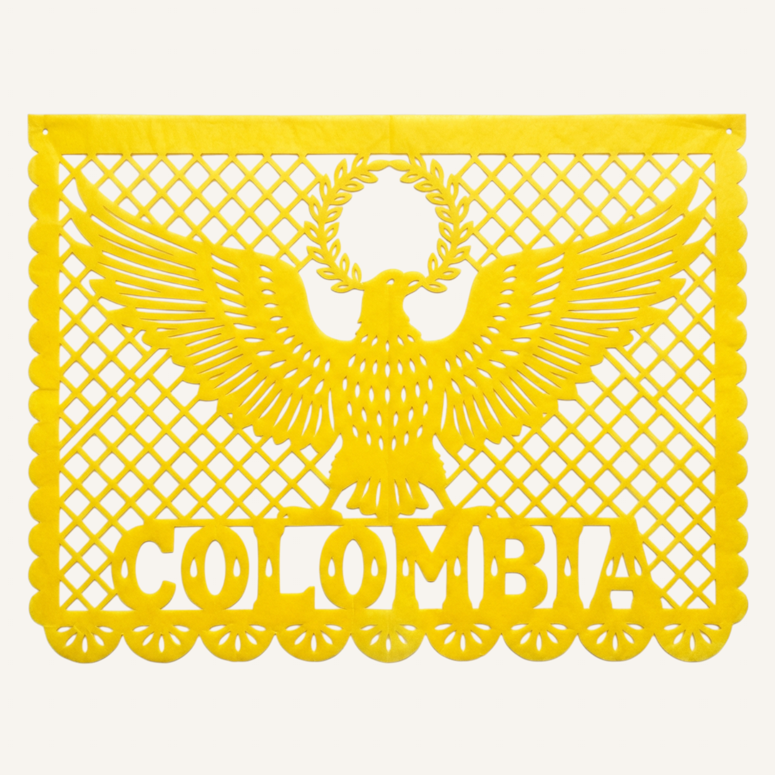 Papel picado artesanal con los colores de Colombia para el Mundial 2026