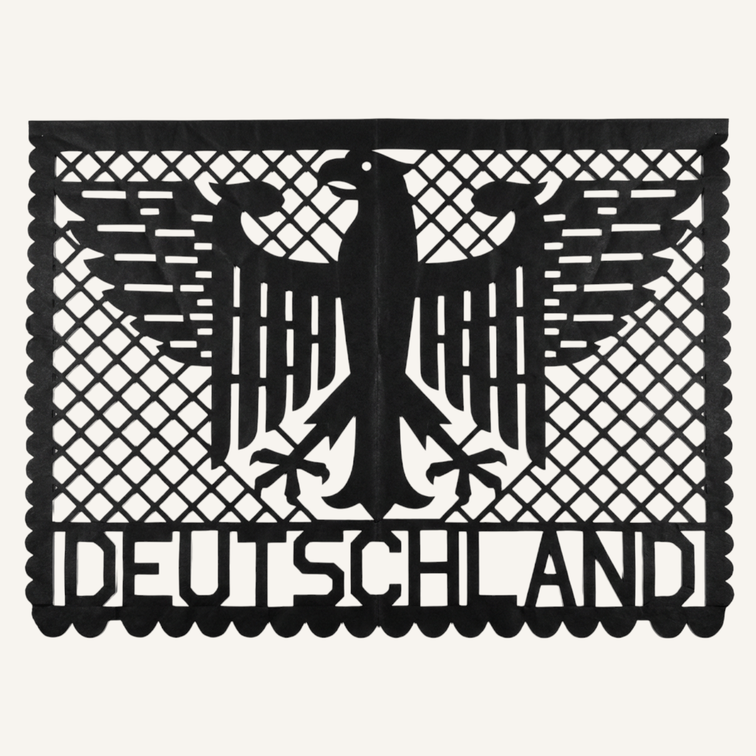 Papel picado artesanal con los colores de Alemania para el Mundial 2026